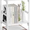 FIDUCIAL HOME 3 Tiers Small Bookshelf Book Shelf White Kids Bookcase Mini Short Book Rack Storage Organizer Easy Assemble, Sturdy