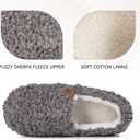 Women's Soft Curly Full Slippers - Memory Foam House Shoes Cozy Loafer with Polar Fleece Lining Indoor Lightweight House Slip-on (Gray)