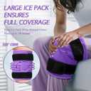 KingPavonini XXL Knee Ice Pack Wrap Around Entire Knee After Surgery, Large Reusable Gel Ice Pack for Injuries, Pain Relief, Swelling, Sports Injuries, 1 Pack (Purple)