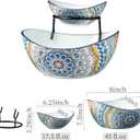 YHOSSEUN Chip and Dip Serving Set, 2 Tierd Serving Bowl Set Ceramic Chip and Dip Bowls with Stand, Serving Dishes for Entertaining Appetizer Serving Food Display Stand for Parties