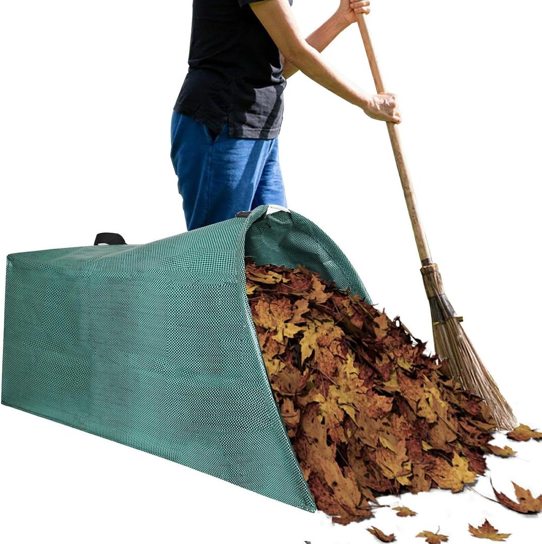 Leaf Collector Leaf Scoop, Foldable Yard Waste Bag, Extra Large Lawn Bags Leaf Bags, Heavy Leaf Pick Up Tools Leaf Loader, Reusable Yard Garden Bags for Leaves Lawn Trash (200L) (1 Count (Pack of 1))