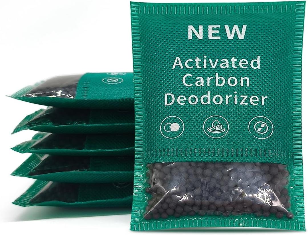 6 Pack New Type Activated Charcoal Odor Absorber,Refrigerator Deodorizer,Trash Can Deodorizer,Odor Eliminator for Home,Pet,Car,60g/Pack (2.1 Ounce (Pack of 6))