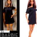Barbie Basics Model 01 Collector Doll with Brunette Hair, Black Mini Dress & Shoes, Universal-fit Fashions, Posable Body & Swappable Doll Head