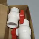 2 PCS 1-1/2 Inch PVC Ball Valve, Water Shut Off Valve for Plumbing