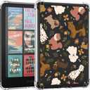MoKo Case for All-New 7" Kindle Paperwhite (12th Generation-2024) and Kindle Colorsoft Signature Edition 2024 Ultra Thin Clear Flexible Transparent TPU Skin Bumper Back Cover Shell, Happy Dogs