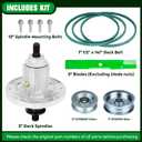 48'' Deck Blade Spindle Belt Idler Kit for John Deere 155C LA130, Spindle GY20454, GY20867, GY20962, Blade GX21784 GY20852, AM141035, 1/2"x141" Belt GX20571 GX21833, 2 Idler GY20067,1 Idler GY20110