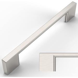 Amerdeco 15 Pack Brushed Satin Nickel Cabinet Pulls - 5 Inch(128MM) Hole Centers Kitchen Handles for Cabinets and Cupboards - ZH0060