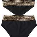 Milumia Women's Stitch Detail Strapless One Piece Swimsuit Cut Out Bandeau Bathing Suit (Black, XS)