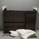 Laundry Hamper with 4 Removable Liner Bags; 176L Handwoven Rattan Laundry Basket with Lid & Heightened Feet; Clothes Hamper with Side Handles (Brown) (176L (33.46x13x26.57 Inches))