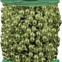 196 Feet Artificial Pearl Beads Garland Plastic Pearl Strands Chain Pearl String for Crafting Wedding Decoration Party Centerpieces Bridal Bouquet Crafts Flower DIY Supplies (Light Green)