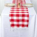 Partisout Buffalo Check Table Runner 14x72 Inch Red and White Plaid Cotton Blend Table Cover