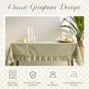 Mindsoft Sage Green Gingham Ruffled Tablecloth 84 x 60 Inches Rectangle Cotton Linen Checkered Table Cloth Buffalo Plaid Farmhouse Vintage Decorative Tablecover for Picnic Kitchen Dining Home Party