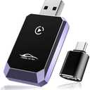 iVenkich Wireless CarPlay Adapter for iPhone, Convert Wired to Wireless CarPlay, Mini CarPlay Wireless Adapter for iPhone 6+ and Cars from 2016, Plug and Play, Supports Voice Commands Via Siri