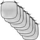 Lunarable Geometric Chair Cushion Pads Set of 8, Grid with Dots of The Different Size from Bigger to The Smaller Image Pattern, Anti-Slip Seat Padding for Kitchen & Patio, 16"x16", Grey White