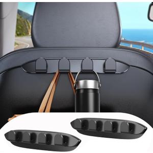 2 Pack Car Seat Hooks for Tesla Model Y(Juniper) Model 3(Highland) Accessories 2026 2025 2024 2023 2022 2021, Purse Hanger Automotive Seat Back Organizers for Bags, Handbag Backpack Grocery (Black)