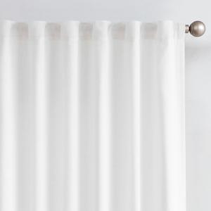 jinchan 100% Blackout Linen Blend Curtains for Bedroom 84 Inch Length Off White Rod Pocket Back Tab Thermal Insulated Curtains for Living Room Modern Drapes Set of 2 Panels