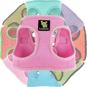 EcoBark Step in Dog Harness - Eco-Friendly Dog Harnesses for Small and Medium Breed Dogs - Reflective and Adjustable Body Halter Vest - Soft Mesh Toy Breed Harness (Baby Pink), Size: Large -17 to 19 lbs -Chest Up to 18 in (Pack of 1)