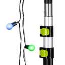 4.7-12 Foot Telescopic Extension Pole with Utility Hook, Telescoping Pole with Hook for String Lights,Christmas Lights,Birdfeeders, Sturdy | Lightweight Telescoping Extension Pole