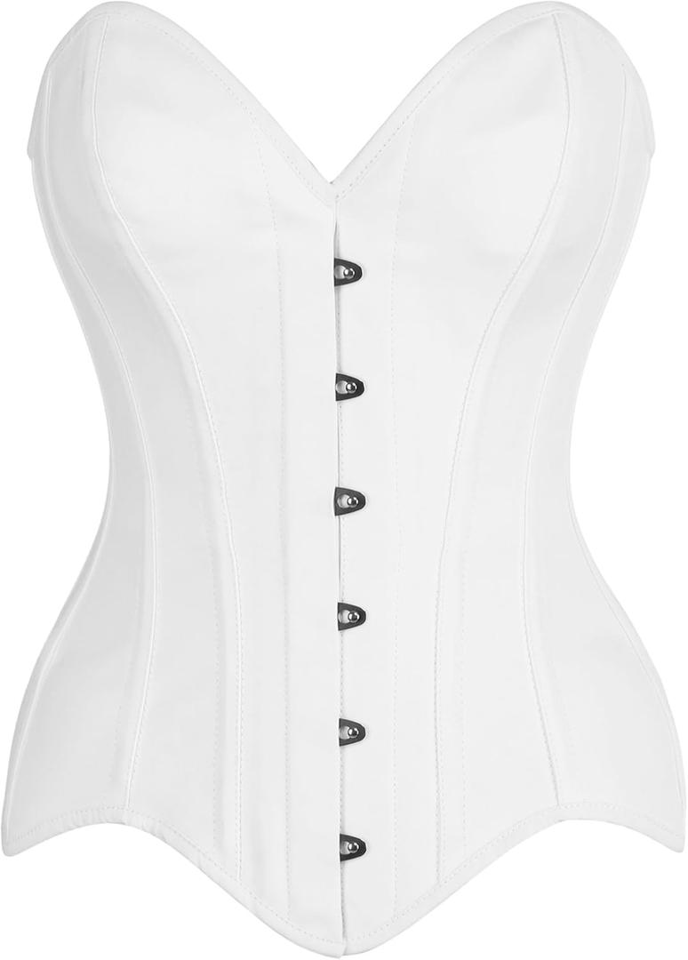 Daisy corsets womens Daisy Corsets Top Drawer White Cotton Steel Boned Overbust Corset (Small)
