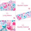 Funnycokid Baby Toddler Girls Swimsuit 4 Piece Bathing Suit Long Sleeve Rash Guard Sets 12 Months - 7 Years (A4 Floral Pink)