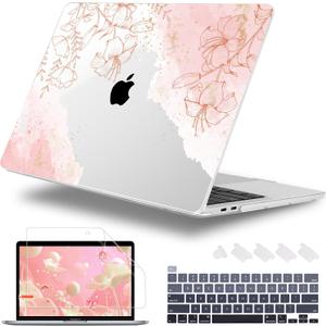 for MacBook Pro 16 inch Case 2019 2020 Release Model A2141, Plastic Hard Shell Cover with Keyboard Cover for MacBook Pro 16 inch with Touch Bar & Touch ID - Watercolor Floral