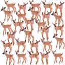 Skylety 28 Pieces Miniature Deer Figurines for Crafts Deer Cake Toppers Mini Figurines Toys for Birthday Party Shower Decorations