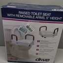 Drive Medical 2-in-1 Raised Toilet Seat with Removable Padded Arms