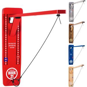 GoSports Hook 21 Wall Mounted Ring Swing Game with Foldable Arm - Play Indoors or Outdoors