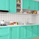 FunStick Aqua Green Wallpaper Peel and Stick Matte Blue Green Contact Paper for Cabinets Drawers Desk Waterproof Turquoise Removable Wall Paper for Bedroom Bathroom Kids Room Classroom Walls 15.8"x80"