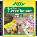 Jiffy Seed Starting Greenhouse with 72 Biodegradable 36mm Peat Pellets and Bonus SUPERthrive Sample + Plant Markers (T72HST14)