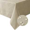 H.VERSAILTEX Linen Textured Table Cloths 60 x 60 Inch Premium Solid Tablecloth Spill-Proof Waterproof Table Cover for Dining Buffet Feature Extra Soft and Thick Fabric Wrinkle Free, Taupe