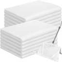Hahafelt 12 Pcs Extra Large Microfiber Cleaning Cloths Bulk 30" x 20" Washable Reusable Microfiber Rags Absorbent Cleaning Towels for Floor Glass Window Car Kitchen Bathroom House(White)