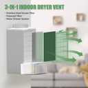 Cyndi's Store 3 in 1 Indoor Dryer Vent Kit - Dryer Vent Screen Filter Bucket Box for Electric Dryer Inside Use, with 4 Pieces Filters - White
