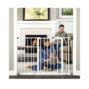 Regalo Safety 29-49" Easy Step Extra Wide Baby Gate for Doorways & Bottom of Stairs, Pressure Mounted Safety Gate with Door for Babies, Toddlers & Pets, White