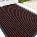 OLANLY Front Door Mat Indoor Outdoor Entrance, Waterproof Heavy Duty Doormat, Fade Resistant, Low Profile, Easy Clean Patio Porch Welcome Floor Mats for Entry, 35x23, Brown
