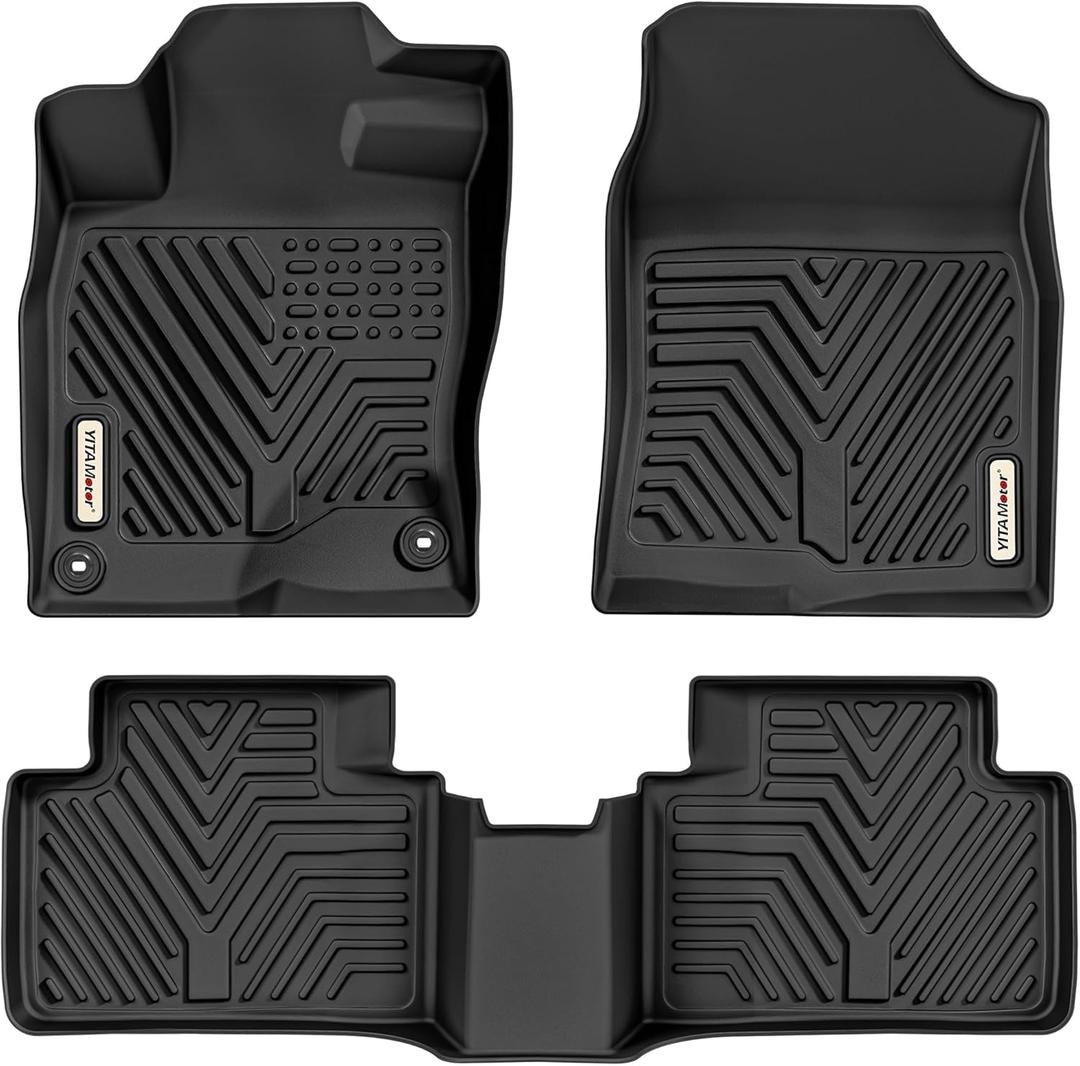 YITAMOTOR Floor Mats Fit for 2016-2021 Honda Civic Coupe/Sedan/Type R, 2017-2021 Honda Civic Hatchback, Custom Fit Civic Floor Liners, 1st & 2nd Row