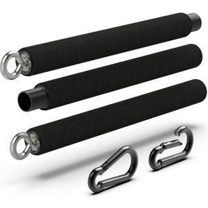 Portable Steel Resistance Bar for Bands - Adjustable from 38" to 26" - Dual Cable Machine Attachment for Working Out