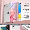 MoKo for iPad (A16) 11th Generation Case 2025, iPad 10th Generation Case 2022, Slim Stand Hard PC Translucent Back Shell Smart Cover Case for iPad 11th Gen 11 inch 2025, Light Pink Gold Marble