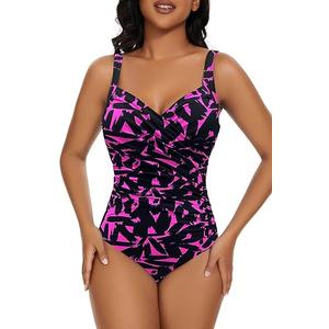 Aqua Regina Plus Size Swimsuit for Women One Piece Bathing Suit Ruched Tummy Control Adjustable Size 3XL
