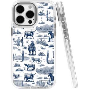 Magnetic Case for iPhone 13 Pro Max,[Compatible with MagSafe & Shockproof Protection],Vintage Western Horses Cow