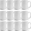 TANGLONG Sublimation Mugs 15 oz, Sublimation Blanks, Bulk Coffee Mugs,White Cups for Coffee,Latte, Soup, Milk, Hot Cocoa Set of 12
