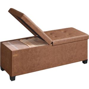 SONGMICS Storage Ottoman Bench with Legs, Flipping Lid, 43.3 Inches, 15"D x 43.3"W x 15.7"H