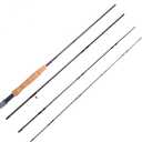 Fly Fishing Rod, Carbon Fiber, 8ft, 3/4wt to 5/6wt, 4 Piece Sections, Lightweight, Medium-Fast Action, Cork Grip, Hard Chromed Guides, Freshwater Bass Trout Fishing