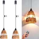 Battery Operated Chandelier Outdoor Waterproof, 2 Pack Hanging Pendant Light with Remote Control for Gazebo, Pergola, Porch, Balcony, Shed, Patio, Garden Decor