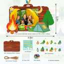 KOYILTD 24 Sets Camping DIY Crafts Camping Themed Party Decorations Wooden Picture Frames for Crafts Christmas Hanging Ornaments Travel Adventure Gifts for Home Party Activities (Camera)