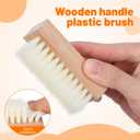 2 x GLEAVI 4Pcs Shoe Cleaning Brush Set: Sturdy Wood Handle Soft Nylon Bristle Scrubbers, 3.7 Inch Portable Dirt Remover for Sneakers, Suede & Leather Boots