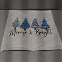 QGFM Pink Christmas Pillow Covers 18x18，Pink Christmas Tree Throw Pillow Covers Decorations for Bedroom Room Sofa，Pink Christmas Decor,Lumbar Christmas Pillow Cover(Bllue Christmas Tree) Pack of 2