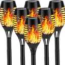 KOLYC Solar Flame Lights Outdoor, 6 Pack Solar Torch Light with Flickering Flame for Garden Decor - Waterproof 12 Led Torches for Outside, Yard Lights Halloween for Lawn Patio Pathway Lighting