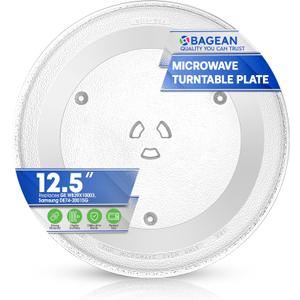 Microwave Plate Replacement 12.5 for GE WB39X10003 Samsung DE74-20015G Microwave Glass Plate - Rotating Glass Microwave Turntable Plate Oven Spinning Dish Tray For Better Reheating and Cooking