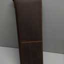 Travel Ties Case, Genuine Leather Portable Necktie Cufflinks Storage Box, Zipper Tie Holder Organizer for Mens Coffee